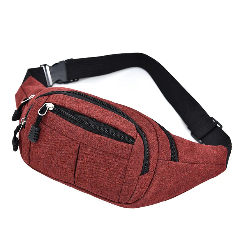 Men'S Breast Package Waterproof Outdoor Sports Bag Pouch Korean-Style Waist Bag Fanny Pouch Crossbody Male Banana Bag Purse