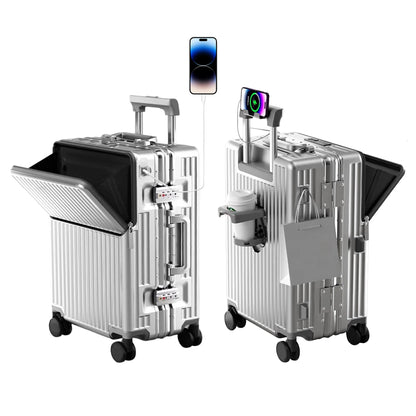 2025Hard Shell Luggage 20 Inch Travel Luggage, Carry-On Luggage Spinner TSA with Lid, PC+ABS Aluminum Frame 20'' - 26''