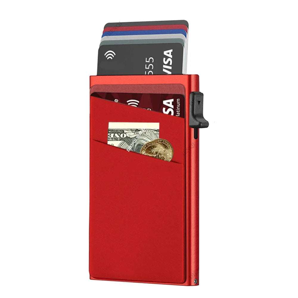 Anti-Theft Cards Protectors Card Holder Minimalist Smart Wallet RFID Protection Aluminum Metal Box Cardholder Case Porte Carte