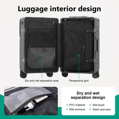 2025Hard Shell Luggage 20 Inch Travel Luggage, Carry-On Luggage Spinner TSA with Lid, PC+ABS Aluminum Frame 20'' - 26''