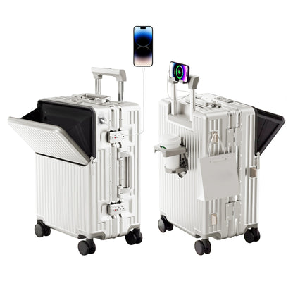 2025Hard Shell Luggage 20 Inch Travel Luggage, Carry-On Luggage Spinner TSA with Lid, PC+ABS Aluminum Frame 20'' - 26''
