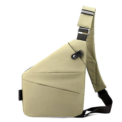 Trapez Multifunctional Chest Bag Men'S Fashion Trend Nylon Cloth Shoulder Bag Korean Style Casual Waterproof Messenger Bag
