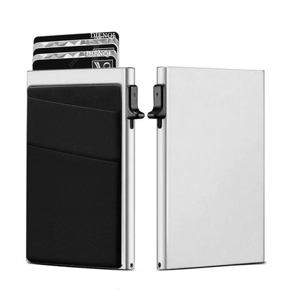 Anti-Theft Cards Protectors Card Holder Minimalist Smart Wallet RFID Protection Aluminum Metal Box Cardholder Case Porte Carte