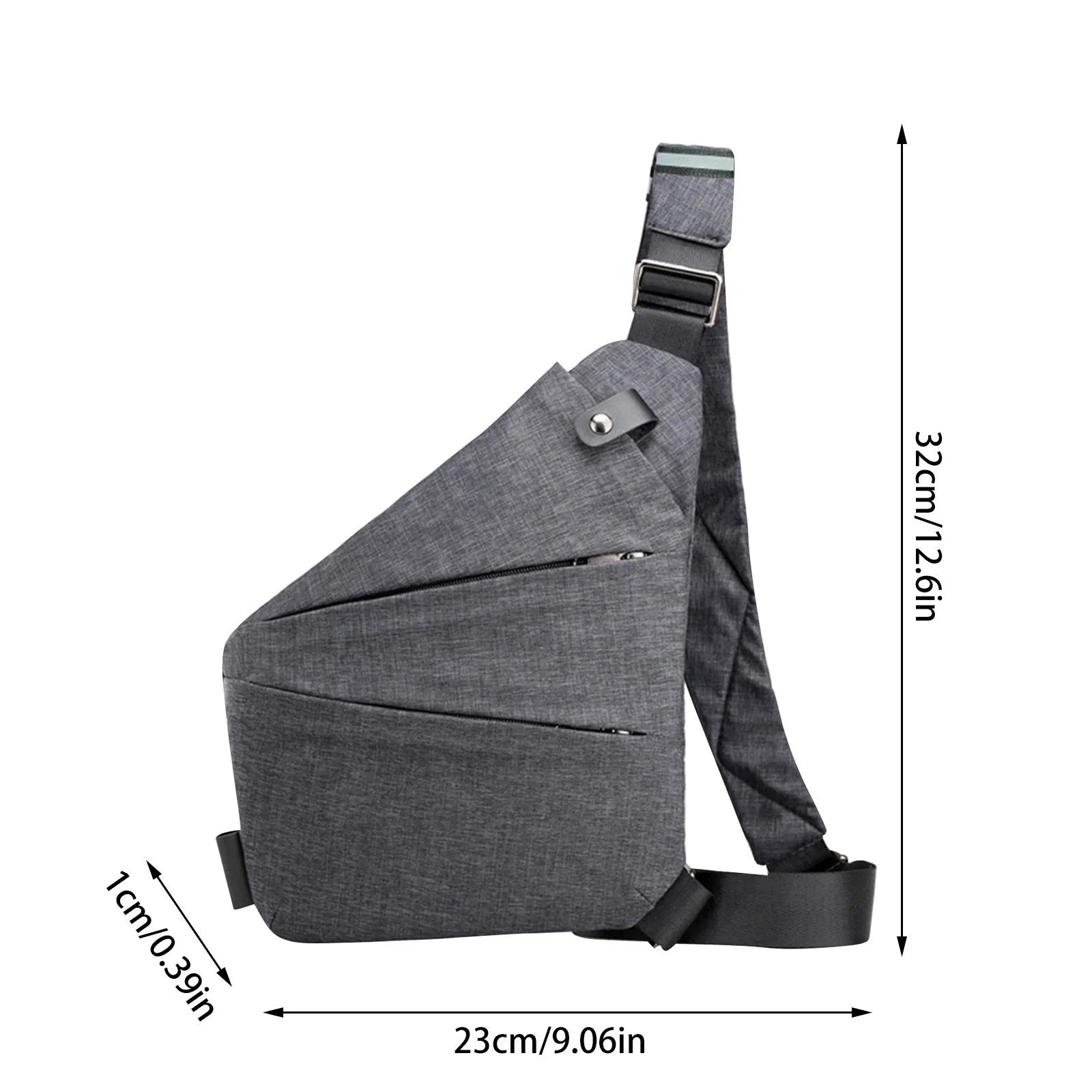 Trapez Multifunctional Chest Bag Men'S Fashion Trend Nylon Cloth Shoulder Bag Korean Style Casual Waterproof Messenger Bag