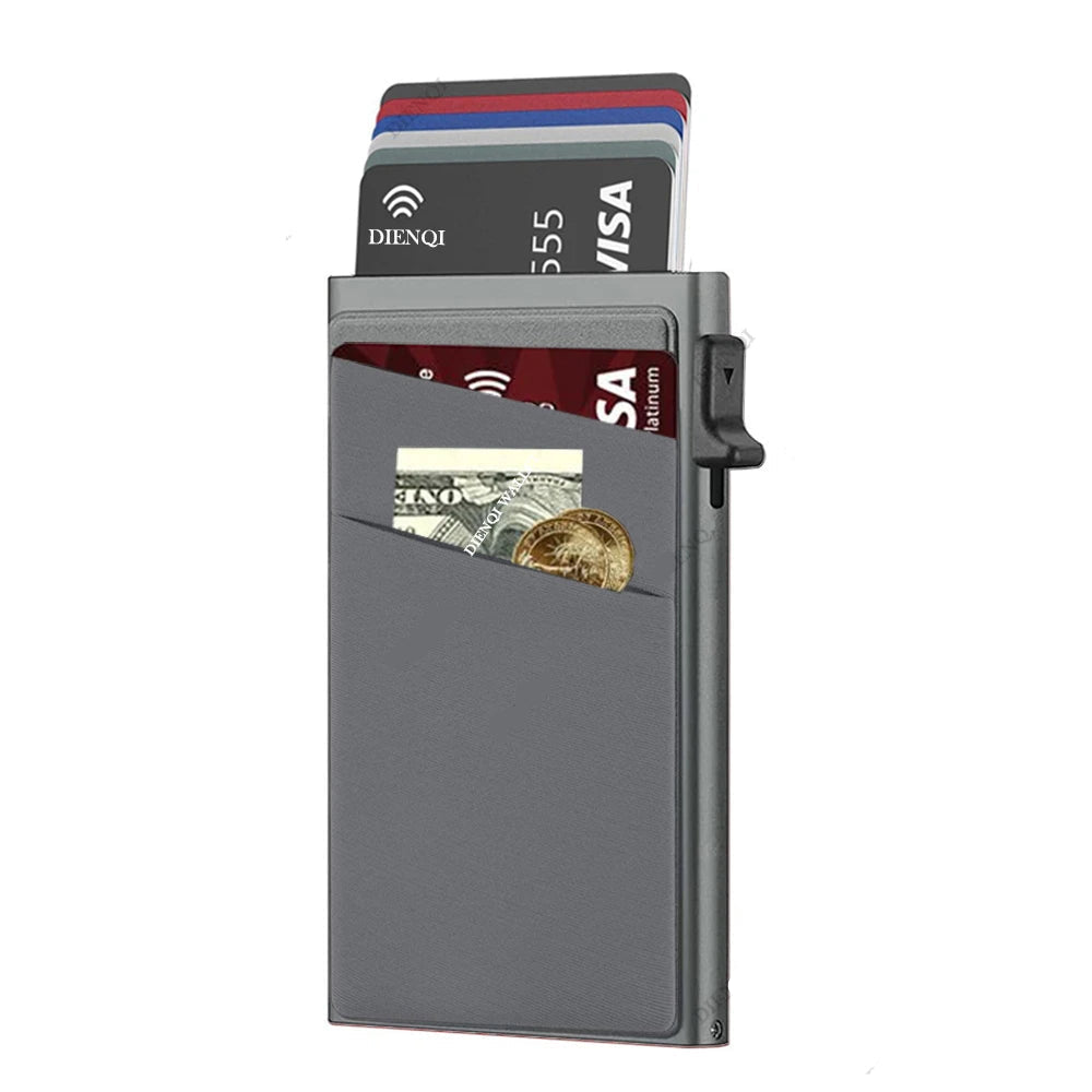 Anti-Theft Cards Protectors Card Holder Minimalist Smart Wallet RFID Protection Aluminum Metal Box Cardholder Case Porte Carte