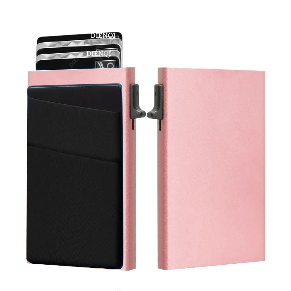 Anti-Theft Cards Protectors Card Holder Minimalist Smart Wallet RFID Protection Aluminum Metal Box Cardholder Case Porte Carte