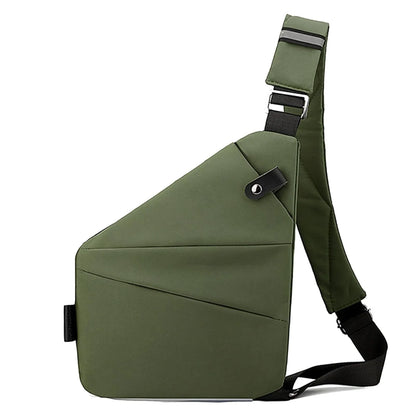 Trapez Multifunctional Chest Bag Men'S Fashion Trend Nylon Cloth Shoulder Bag Korean Style Casual Waterproof Messenger Bag