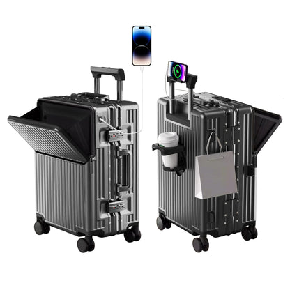 2025Hard Shell Luggage 20 Inch Travel Luggage, Carry-On Luggage Spinner TSA with Lid, PC+ABS Aluminum Frame 20'' - 26''