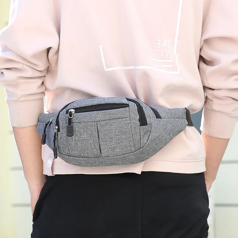 Men'S Breast Package Waterproof Outdoor Sports Bag Pouch Korean-Style Waist Bag Fanny Pouch Crossbody Male Banana Bag Purse