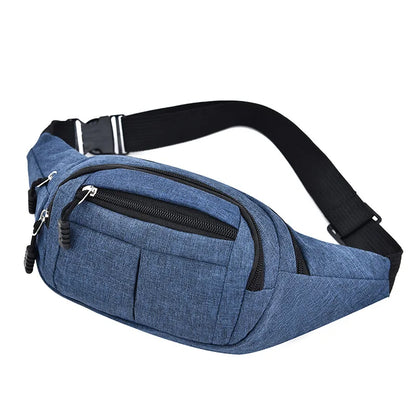 Men'S Breast Package Waterproof Outdoor Sports Bag Pouch Korean-Style Waist Bag Fanny Pouch Crossbody Male Banana Bag Purse